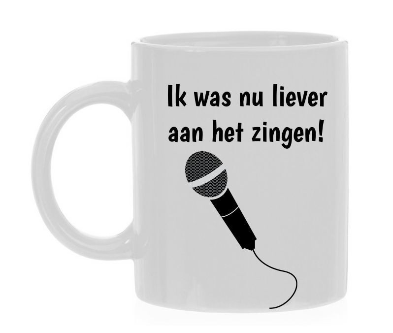 Koffiemok ik was nu liever aan het zingen kerkkoor zang band