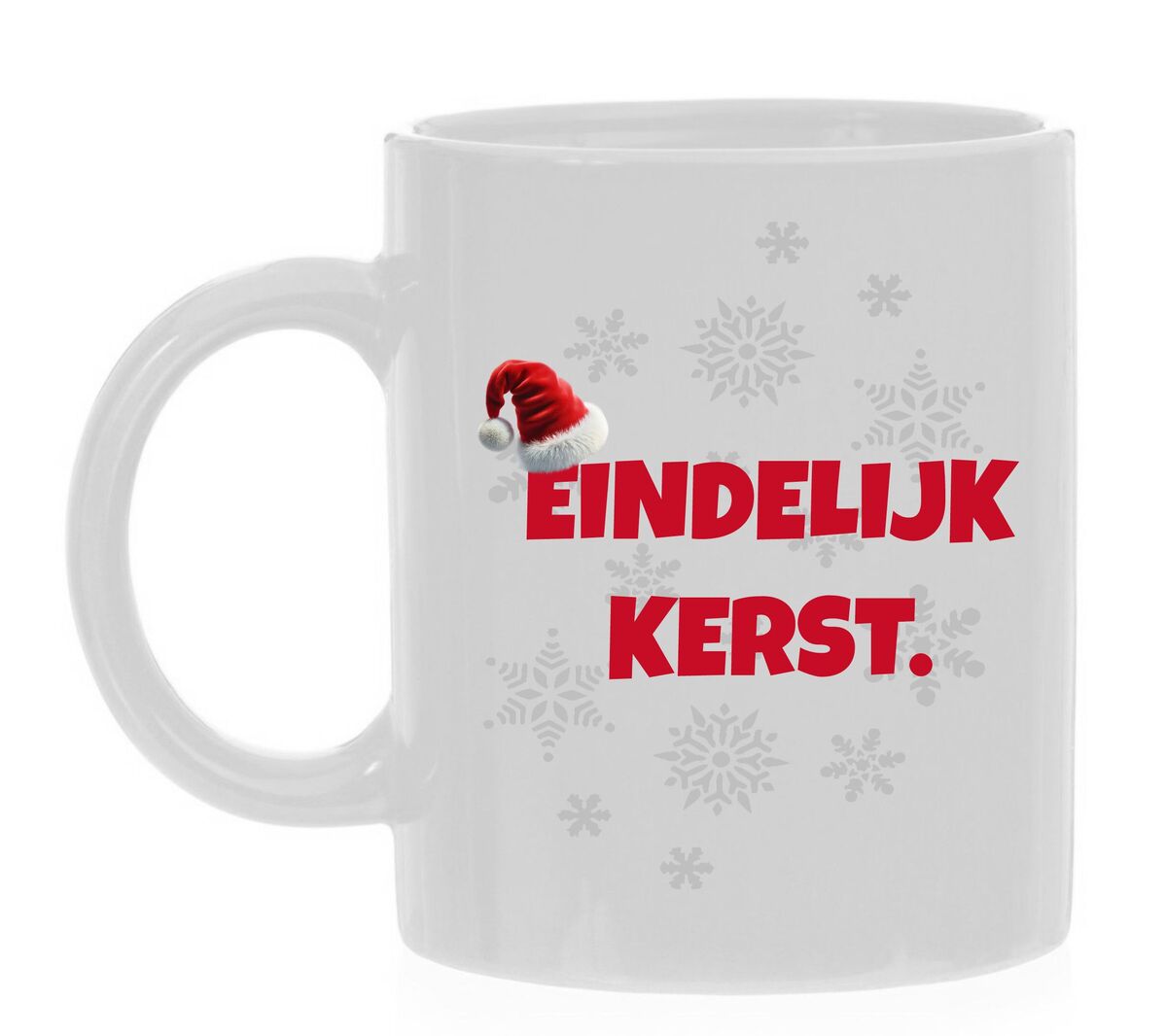 Koffiemok kerst thema eindelijk kerst