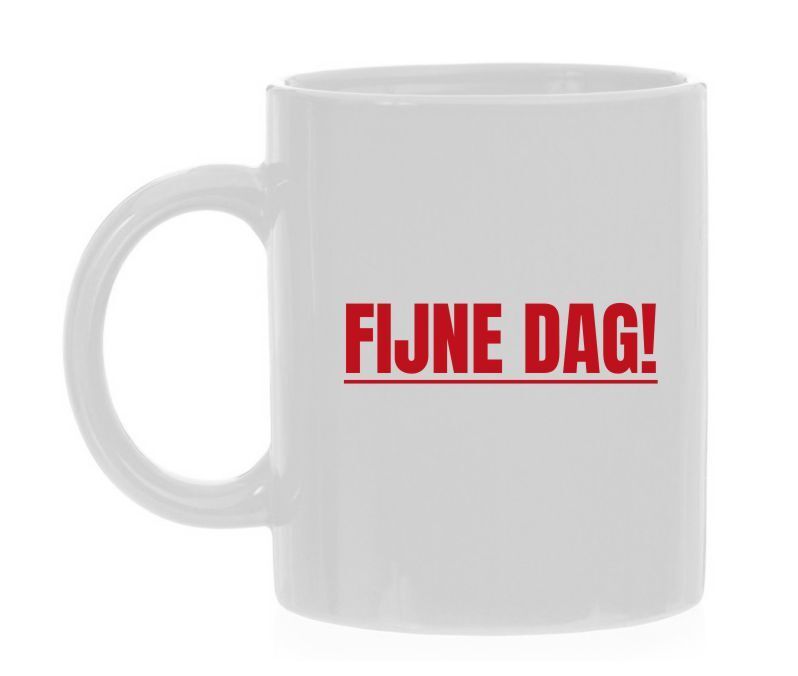 Koffiemok met de tekst fijne dag