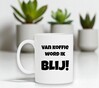 foto 2 koffiemok Van koffie word ik blij