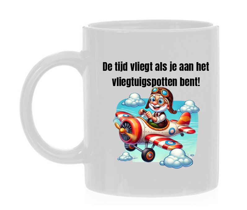 koffiemok vliegtuigspotten grappig hobby