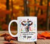 foto 2 Koffiemok voor een verjaardag leeftijd 43 jaar met orginele print en leuke tekst