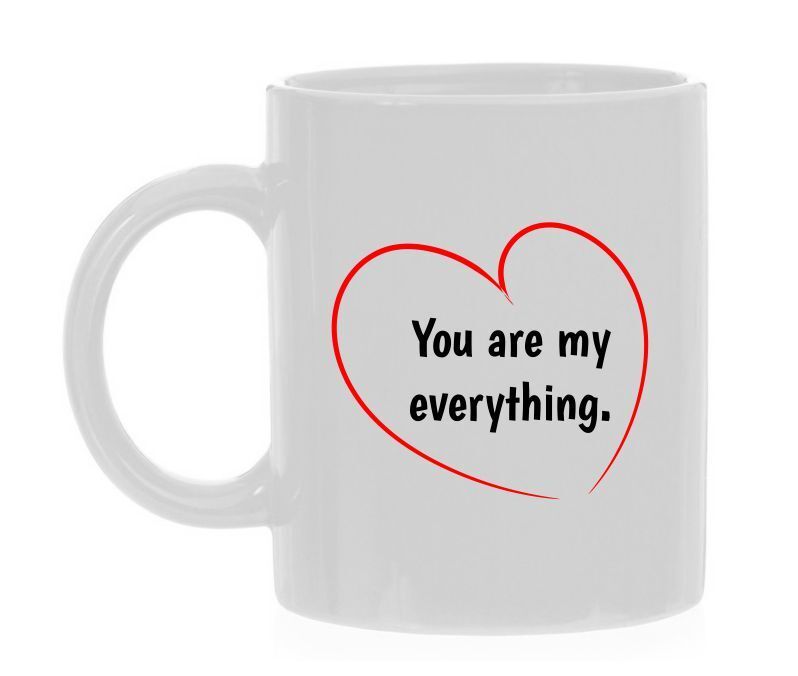 Koffiemok you are my everything je bent mijn alles Valentijn cadeau