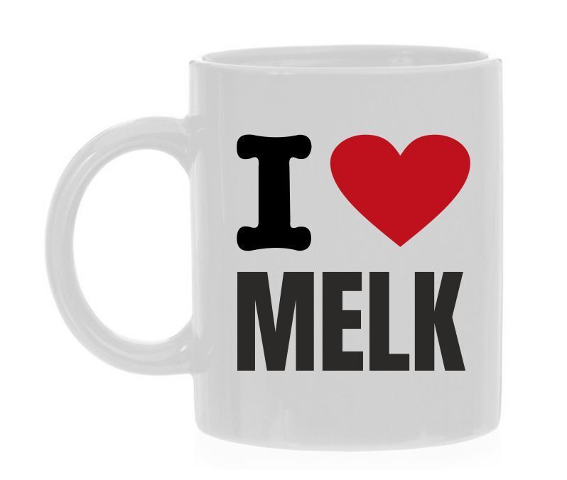 Mok met de tekst i hou van melk i love melk milk