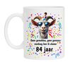 Mok met leeftijd erop 84 jaar verjaardag met humor tekst en full colour print