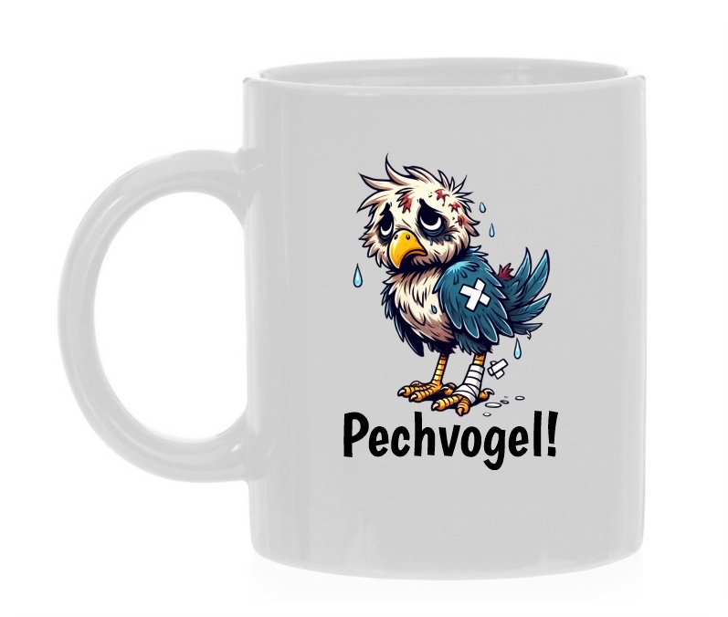 pechvogel koffiemok grappig geinig