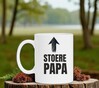 foto 3 stoere papa koffiemok Vaderdag cadeau handgeschreven