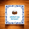 foto 2 Tegeltje 15x15 cm  oliebol van het jaar grappig cadeau met afbeelding van oliebol