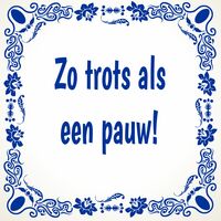 Zo trots als een pauw spreukentegel grappig Zo trots als een pauw spreukentegel grappig