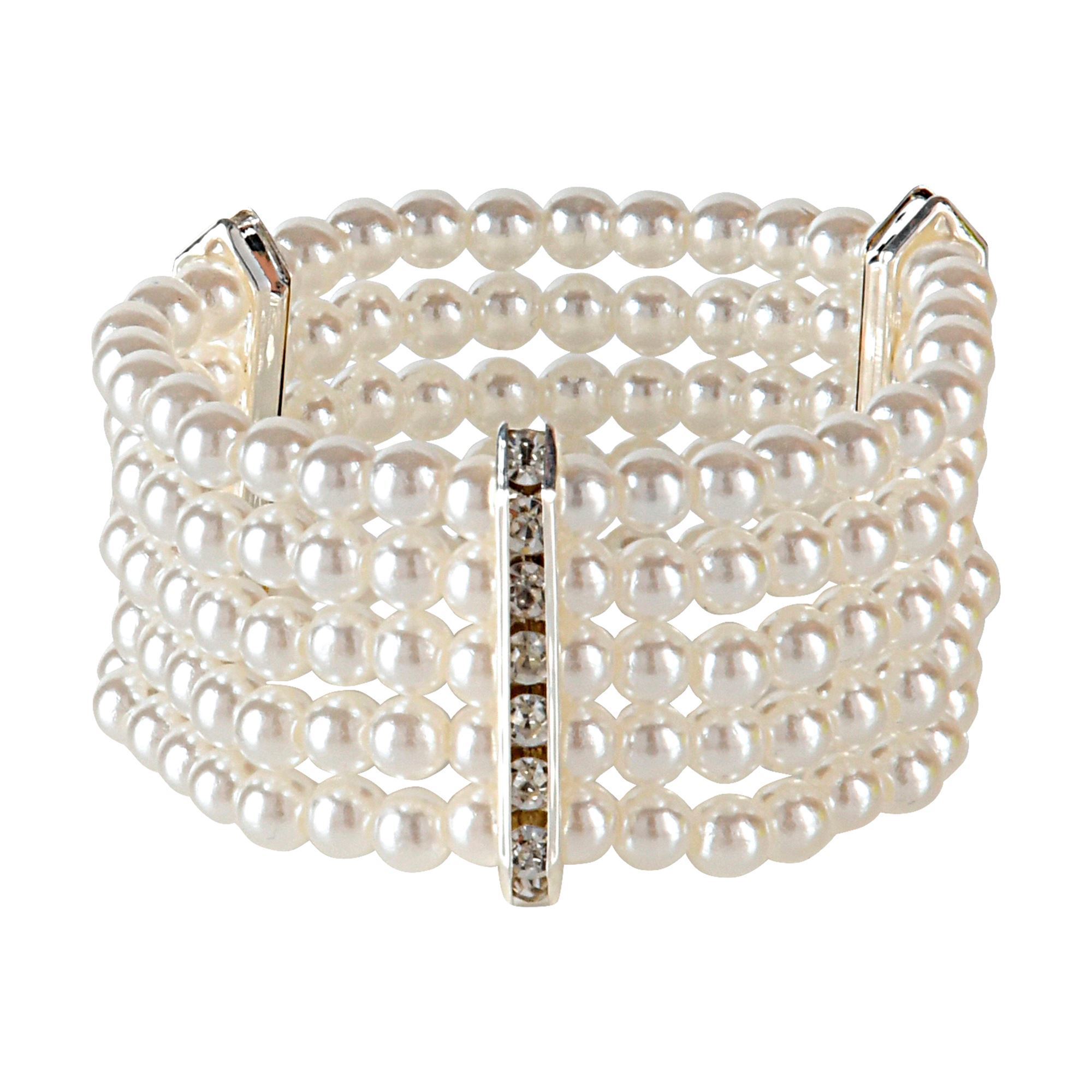 Armband strass met parels.