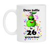 Bedrukte koffiemok 26 jaar leeftijd verjaardag  toffe peer