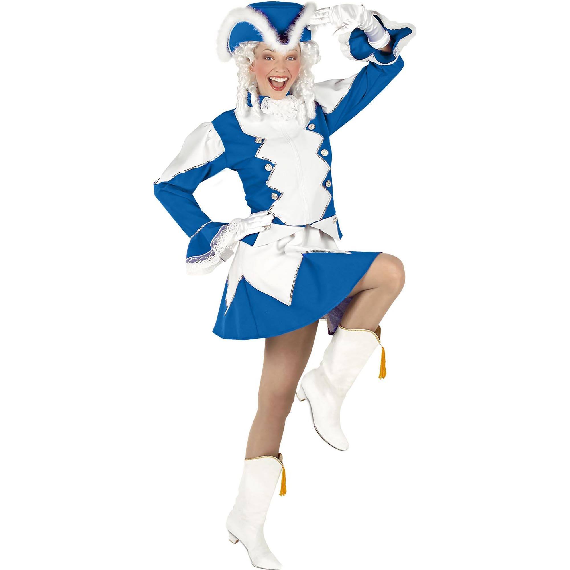 Blauwe majorette kleding dames dansmarieke Carnaval