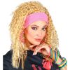 Blonde pruik, fashion 80s met hoofdband blond