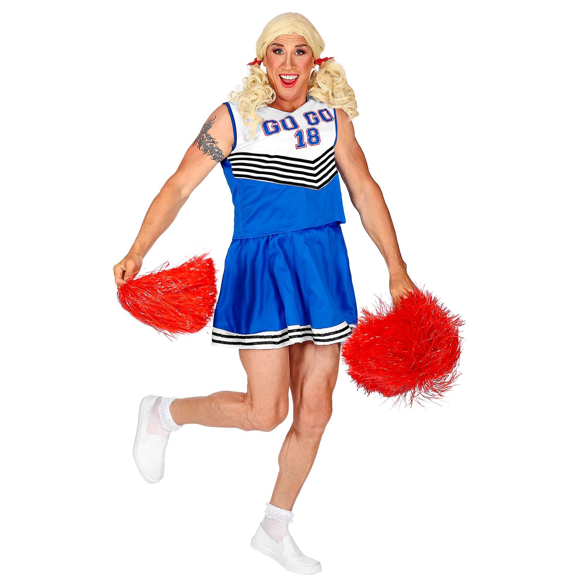 Cheerleader travestie kostuum maat XL