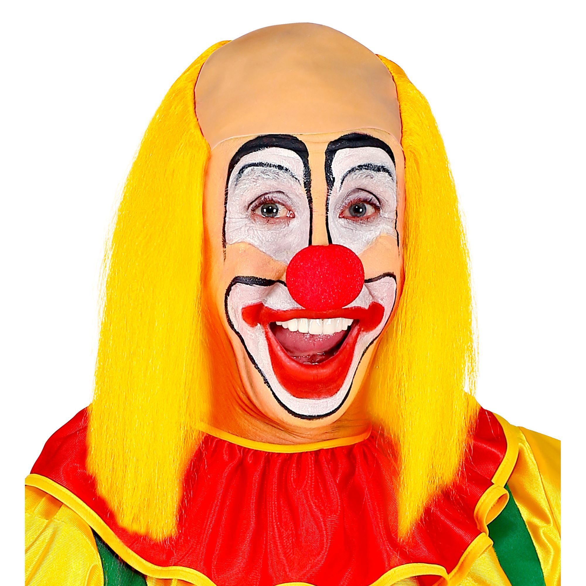 Clownspruik kalende clown geel
