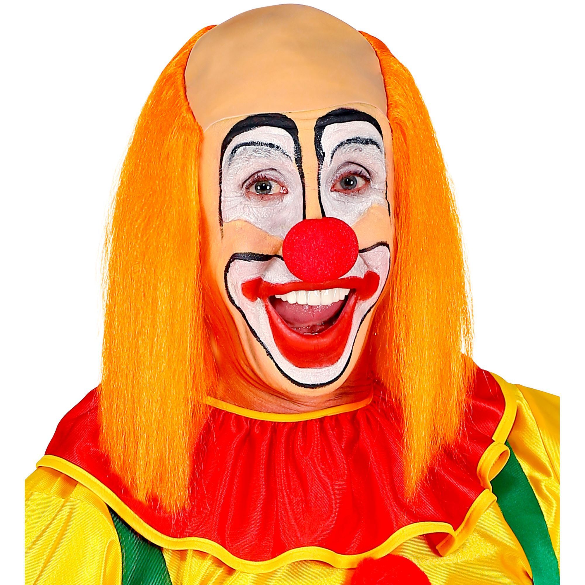 Clownspruik kalende clown oranje