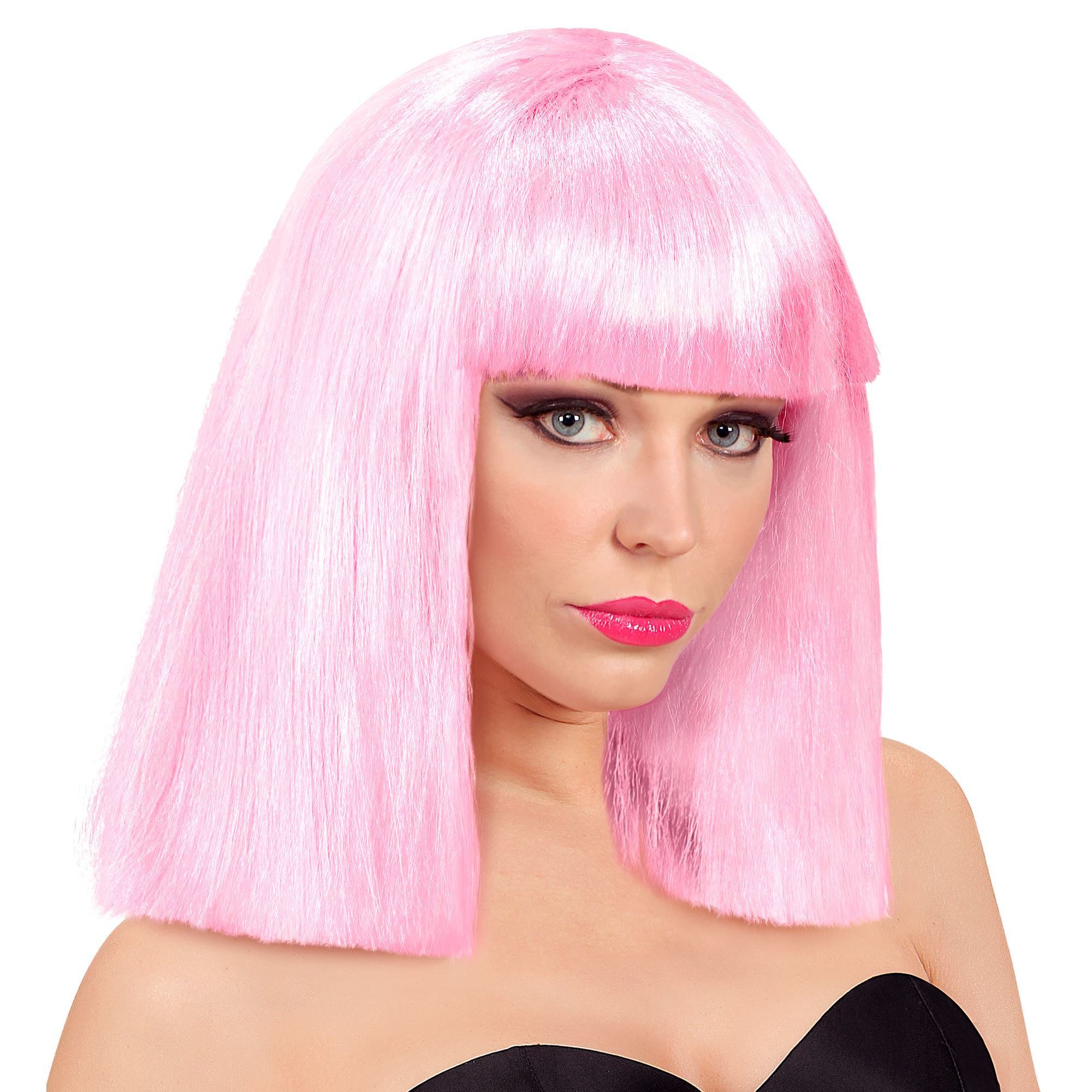 Disco pruik roze Showgirl