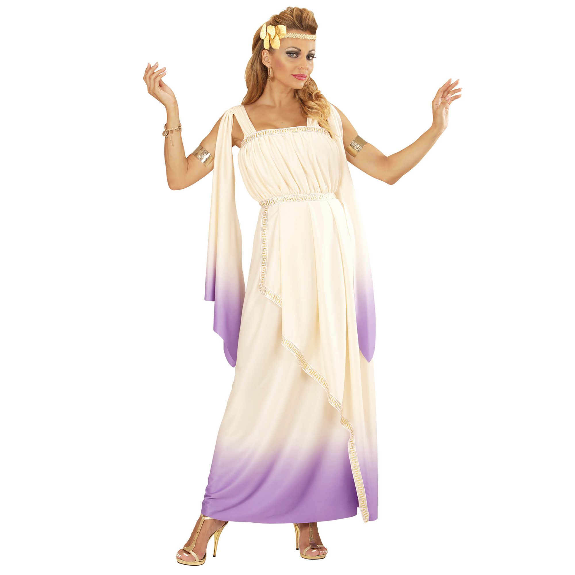 Griekse godin creme paars oudheid Koningin outfit kostuum