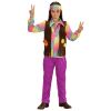 Hippie jongen flower power seventies kostuum peace and happiness