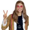 foto 2 Hippie pruik bruin heren lang haar peace seventies