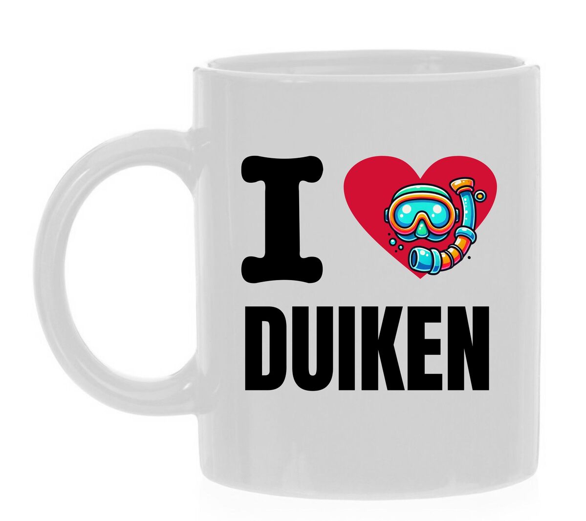 Ik hou van duiken koffiemok sport diepzee duiken