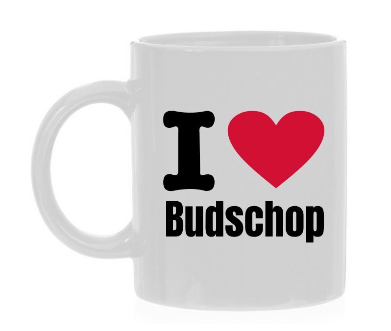 Koffiemok houden van Limburgse dorp Budschop I love