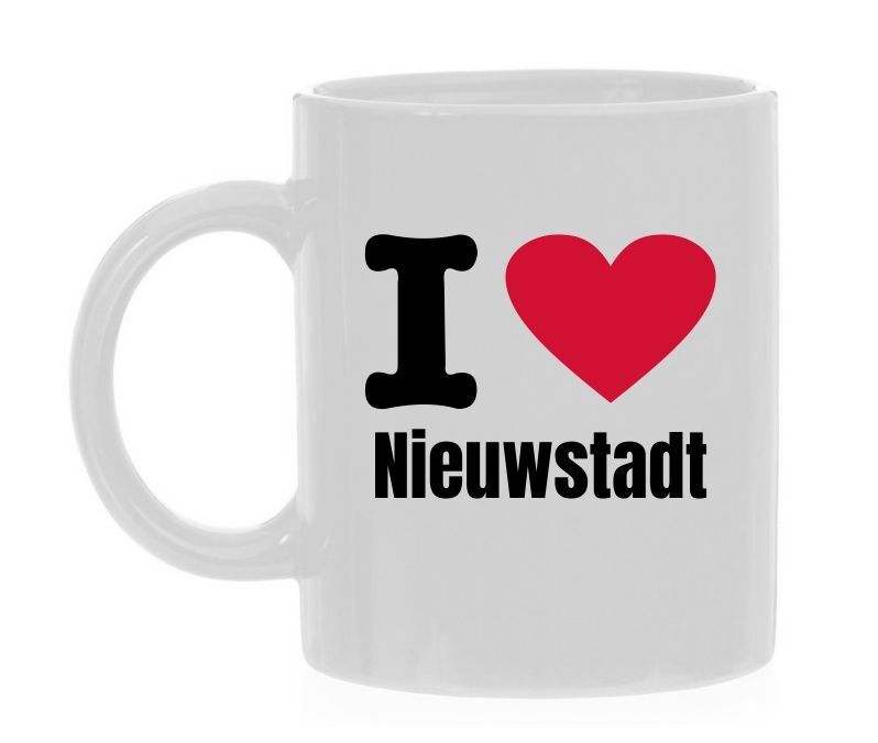 Koffiemok houden van stadje Nieuwstadt i love