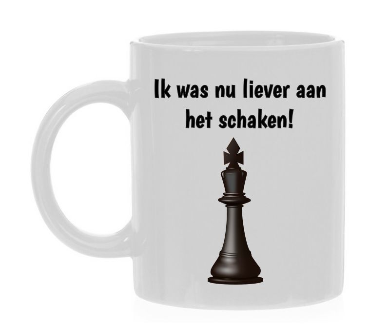 Koffiemok ik was liever aan het schaken! schaakmat grappig chess