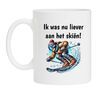 Koffiemok ik was nu liever aan het skien wintersport grappig humor