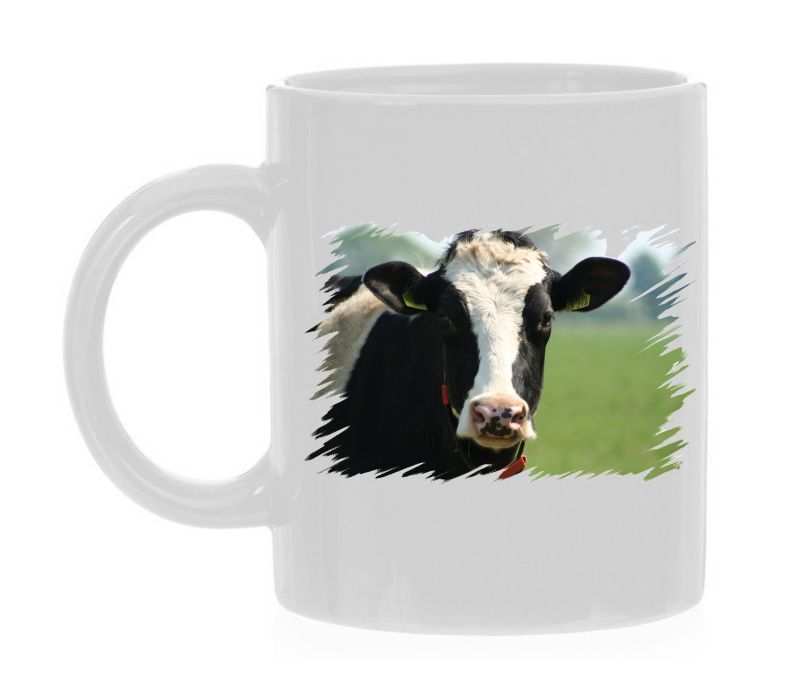 Koffiemok met een foto van een prachtige koe koeien koe in de wei