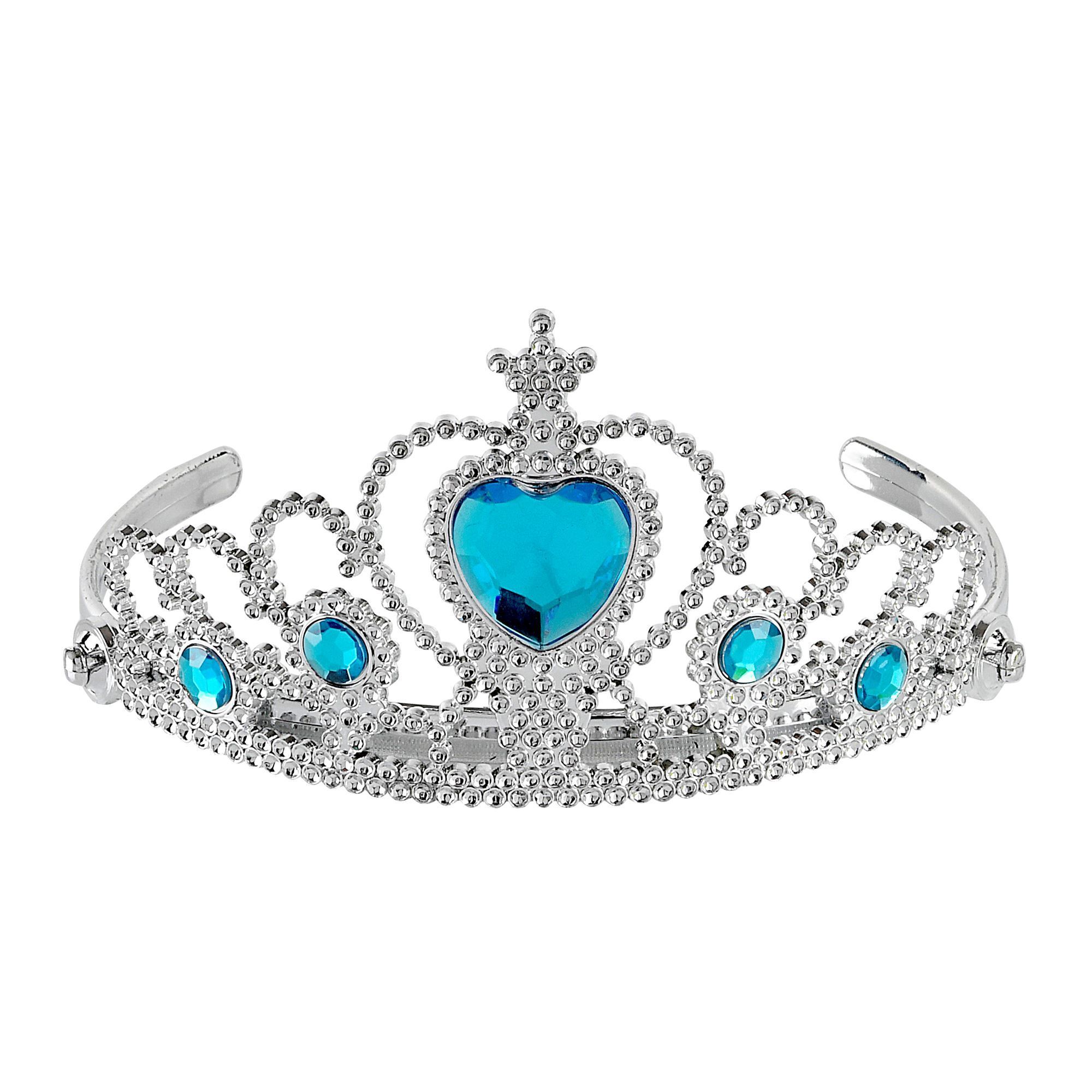 Kroontje zilver met blauwe stenen prinsessen
