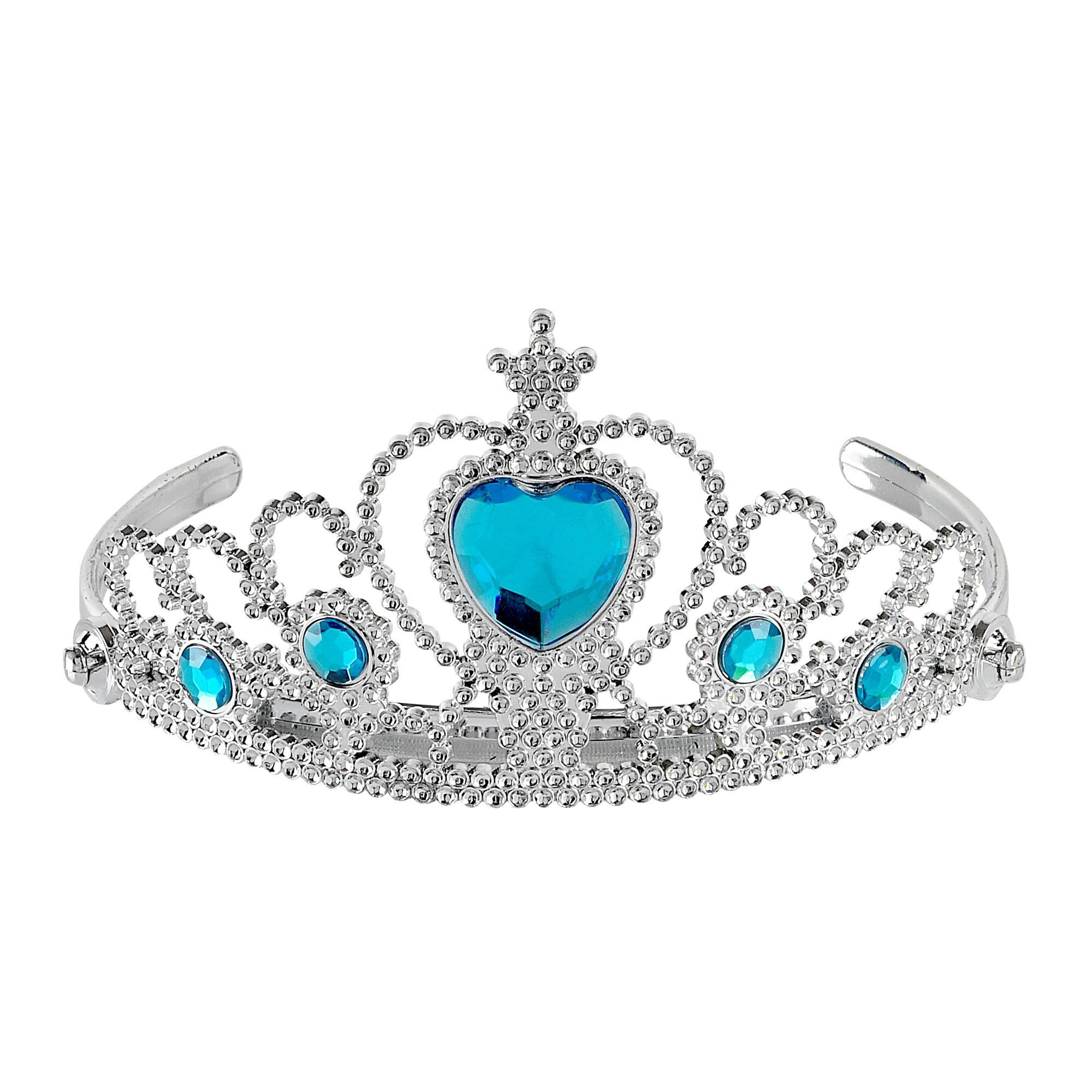 Kroontje zilver met blauwe stenen prinsessen