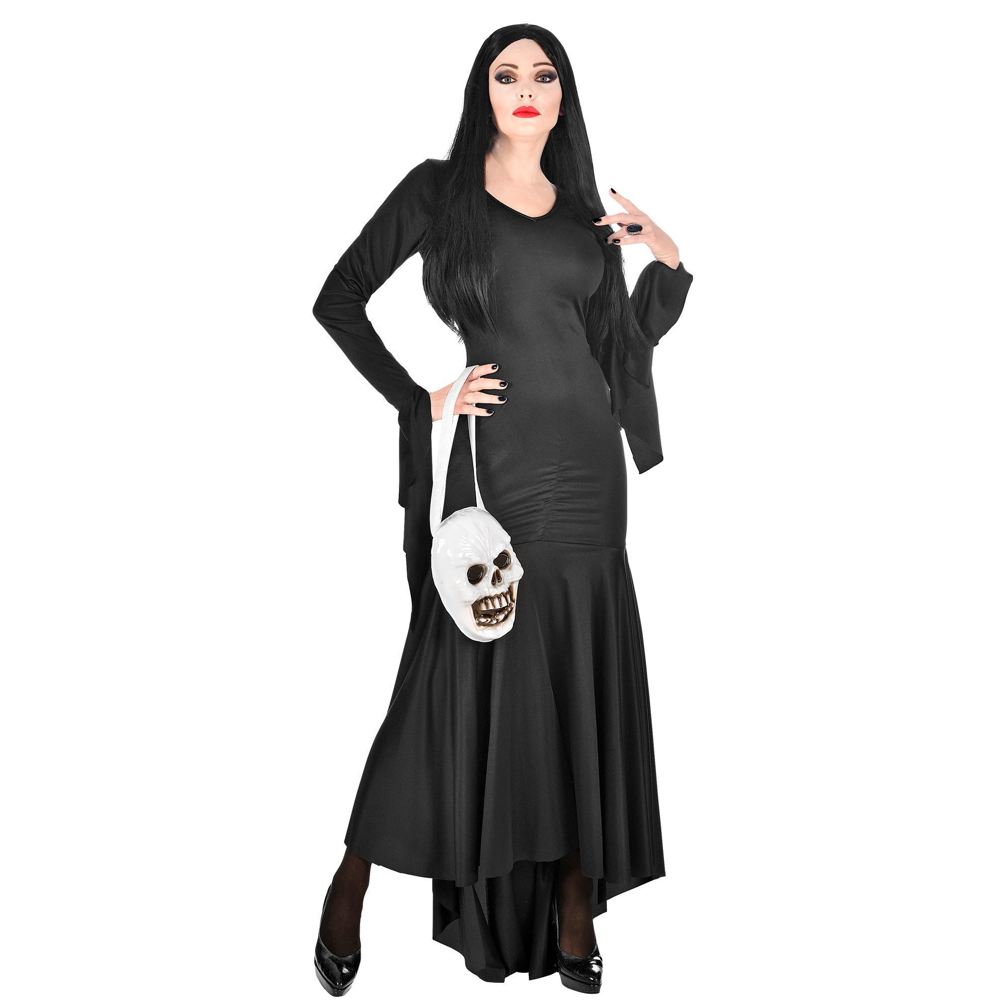 Lange gothic jurk zwart Mortisia
