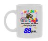 Mok verjaardag leeftijd 88 jaar orgineel bedrukt met tekst en print