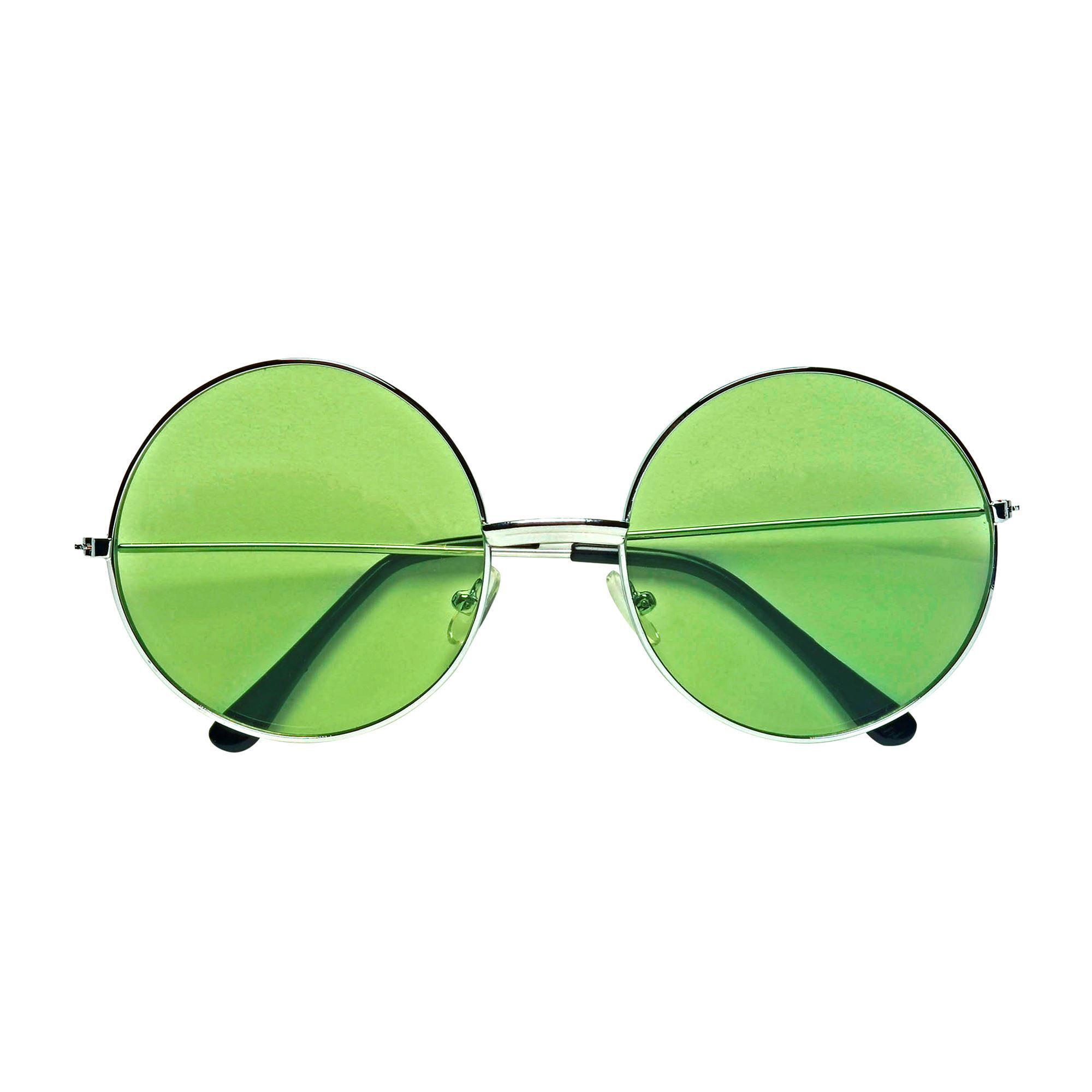 Retro seventies bril met groene glazen