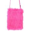 Roze pluche schoudertas  perfecte accessoire voor bij jouw carnavalskostuum