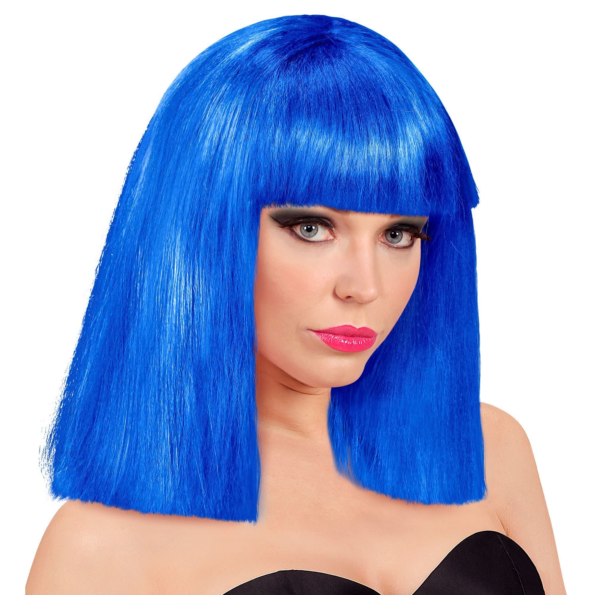 Showgirl pruik blauw