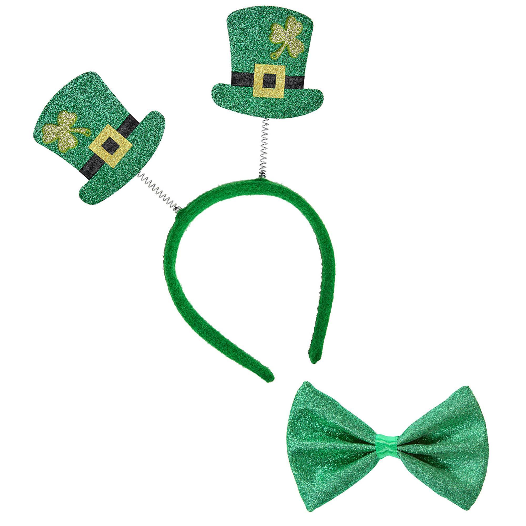 St. Patricksday accessoires Haarband met mini hoge hoeden, strikje