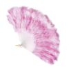 Waaier met veren carnaval roze