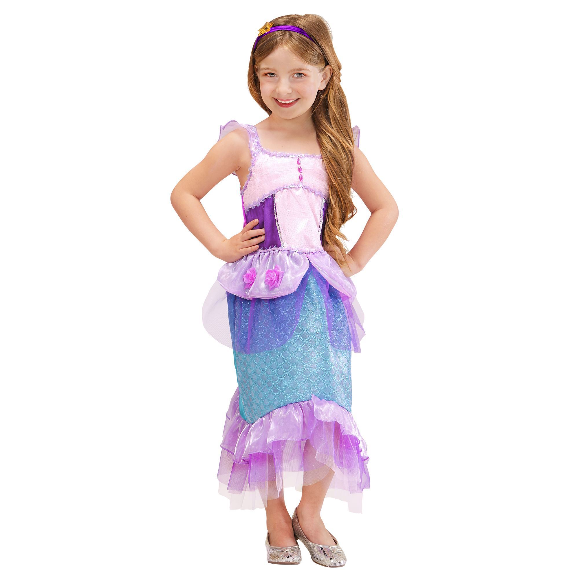 Zeemeermin verkleedkleding meisje vrolijke kleuren voor de carnaval