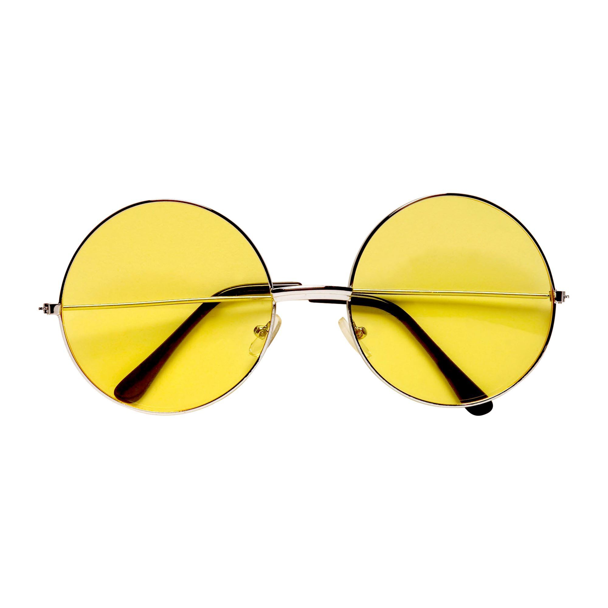 Hippie bril John ronde gele glazen