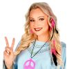 foto 3 Seventies hippie haarclip met roze veren Ibiza stijl
