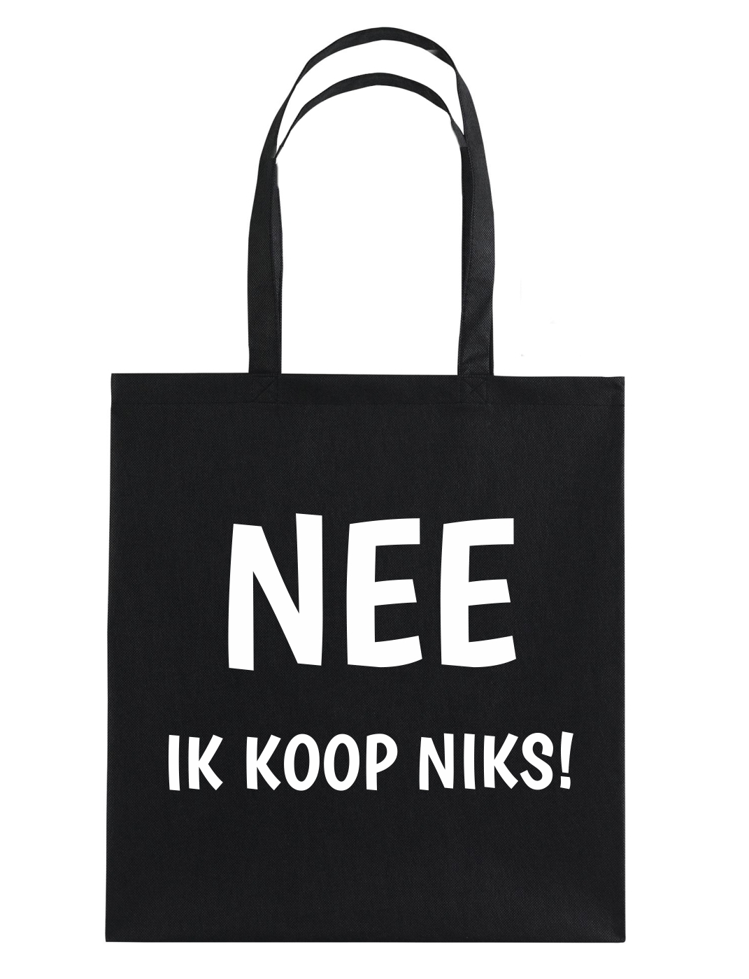 boodschappentas nee ik koop niks grappig