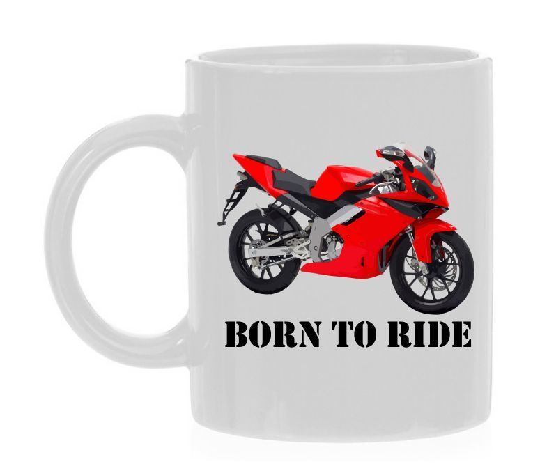 Born to ride koffiemok racefiets motor motorijder