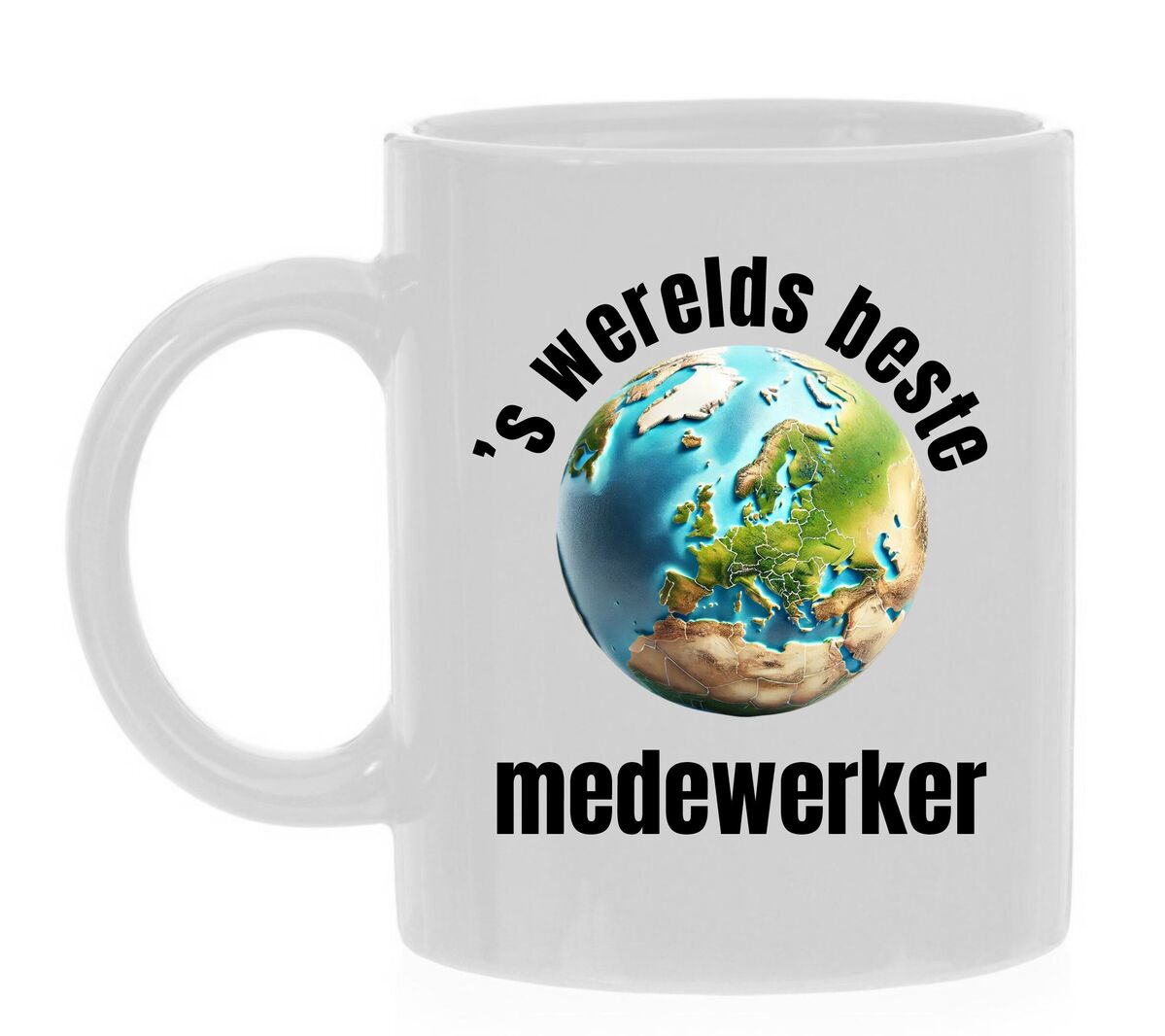 Koffie thee mok voor een medewerker blij trots waardering 