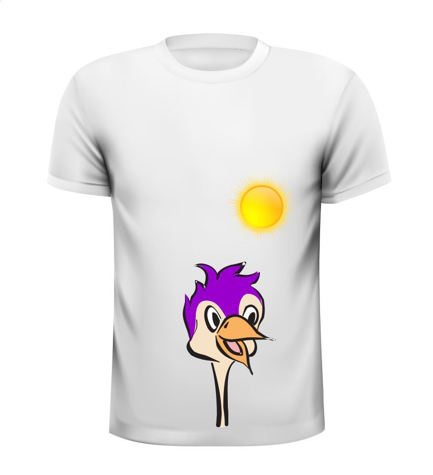 Struisvogel cartoon T-shirt grappig humor gek