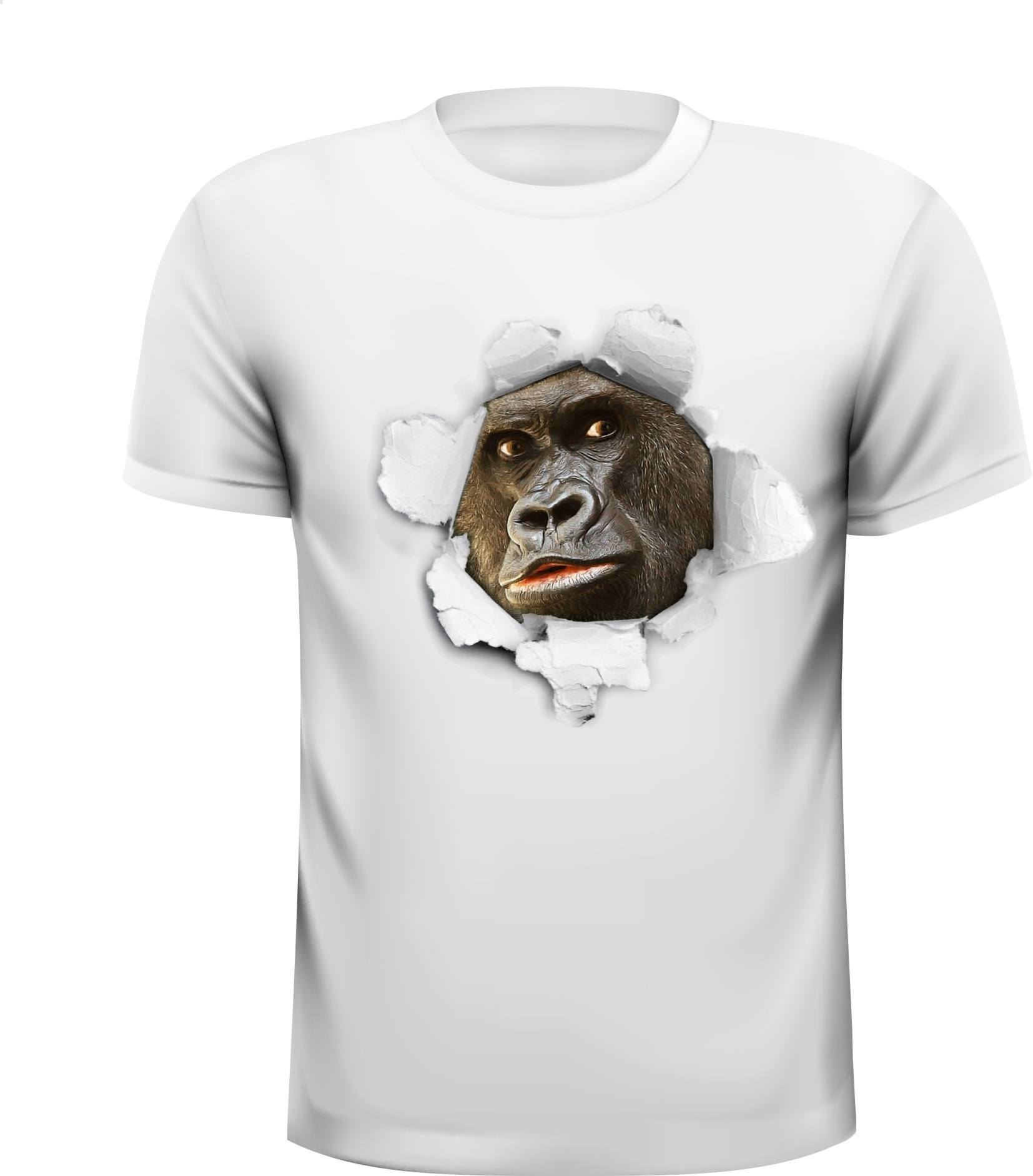 aap breekt uit t-shirt
