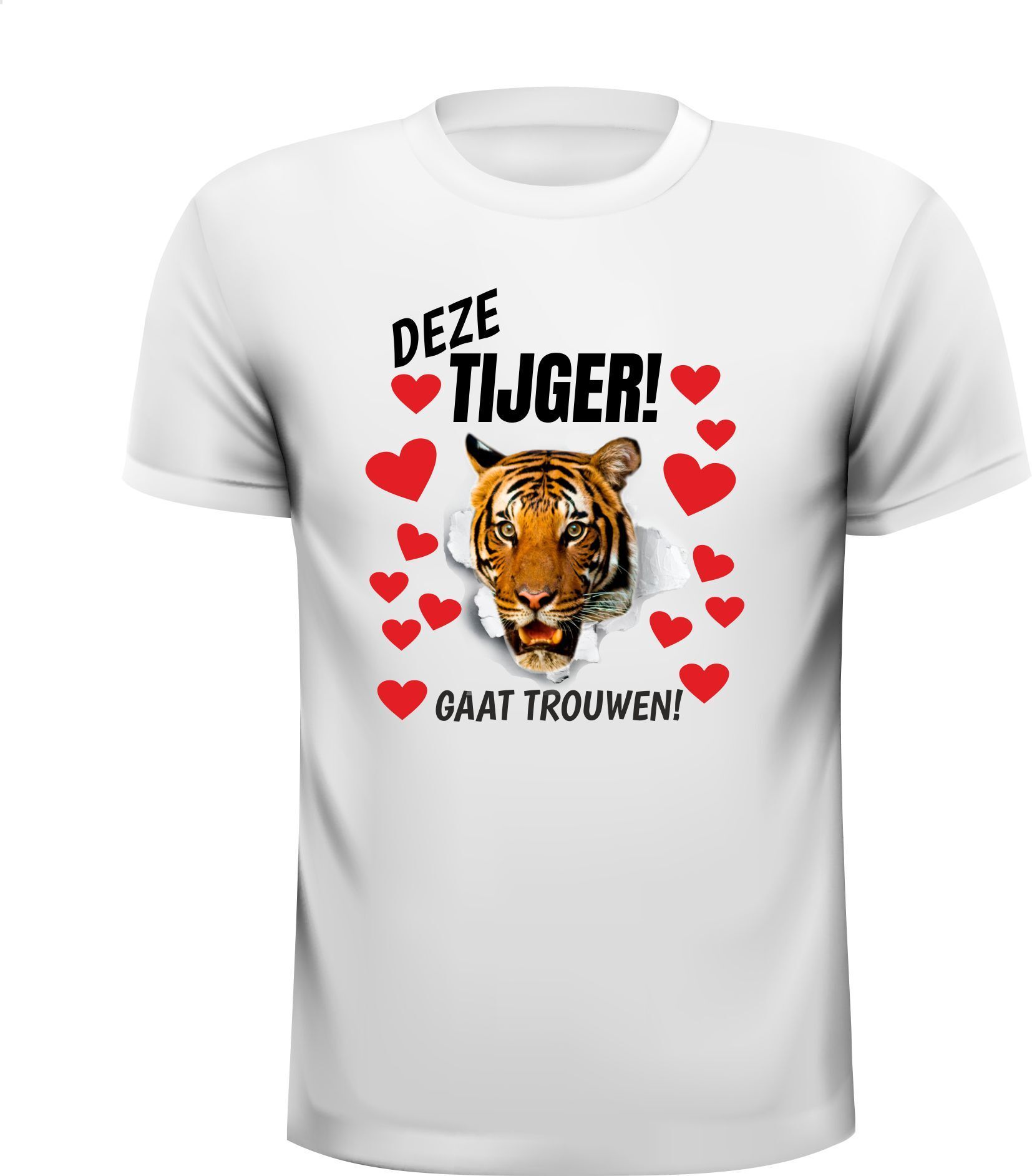 Deze tijger gaat trouwen vrijgezellen t-shirt feest