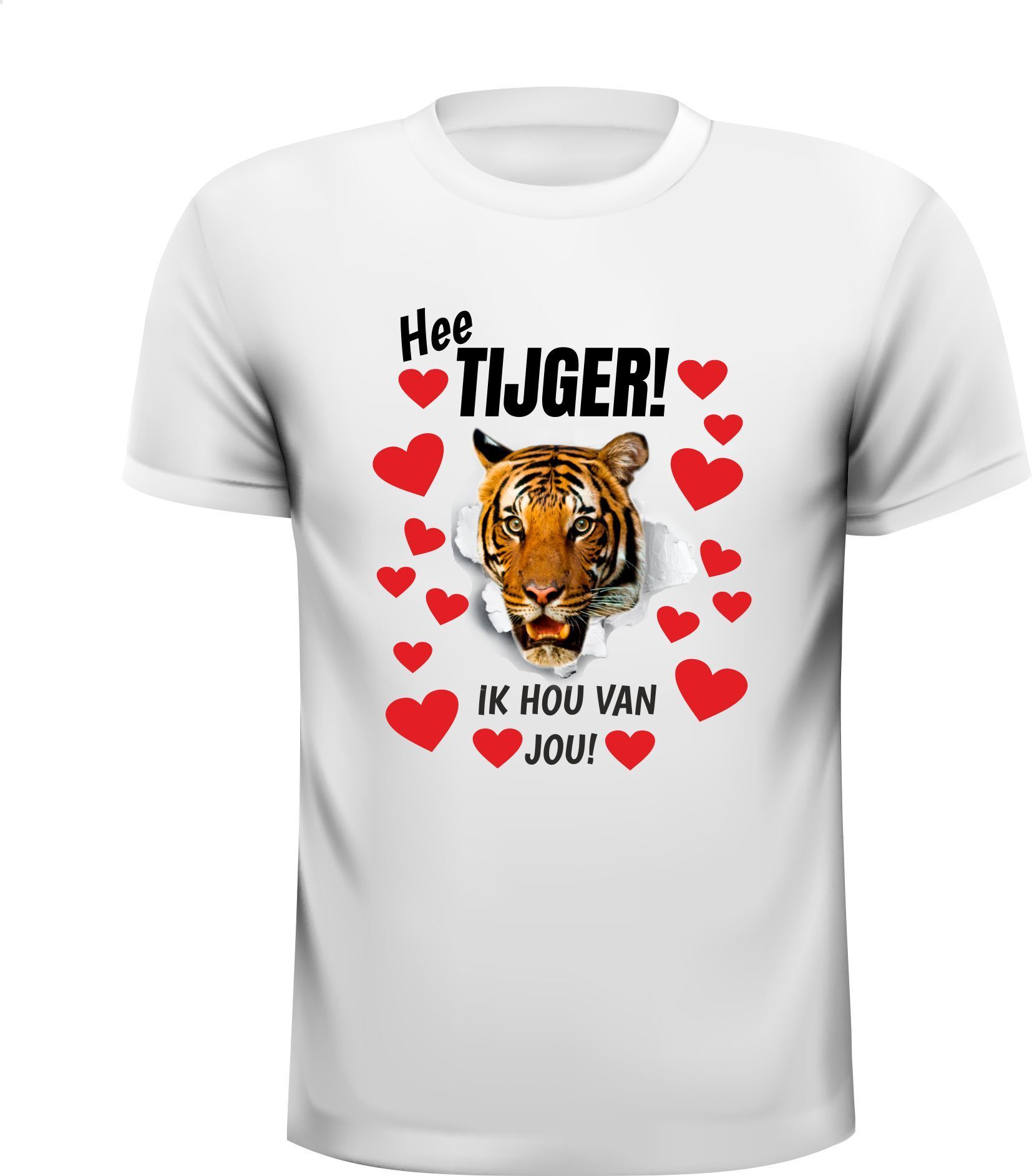Hee tijger ik hou van je shirt liefde valentijn