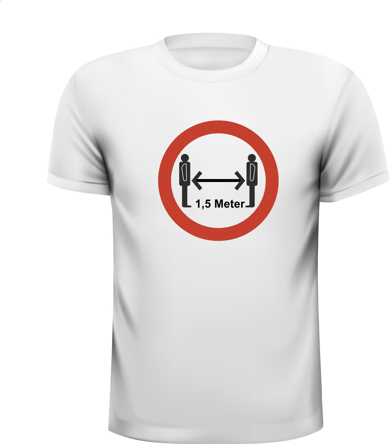 Houd afstand 1,5 meter T-shirt anderhalve meter samenleving Corona